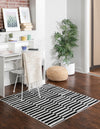 Soho Elegance Collection Area Rug -  Hudson (Black) Square Black  lifestyle 30