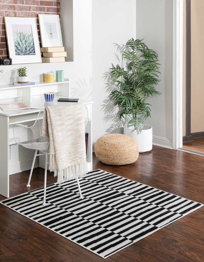 Soho Elegance Collection Area Rug -  Hudson (Black) Square Black  lifestyle 30