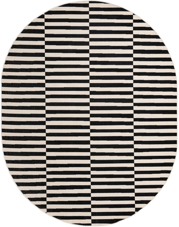 Soho Elegance Collection Area Rug -  Hudson (Black) Oval Black  lifestyle 19