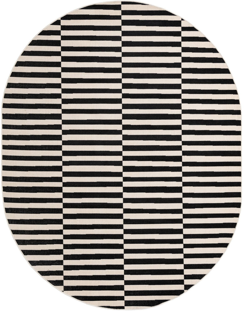 Soho Elegance Collection Area Rug -  Hudson (Black) Oval Black  lifestyle 19