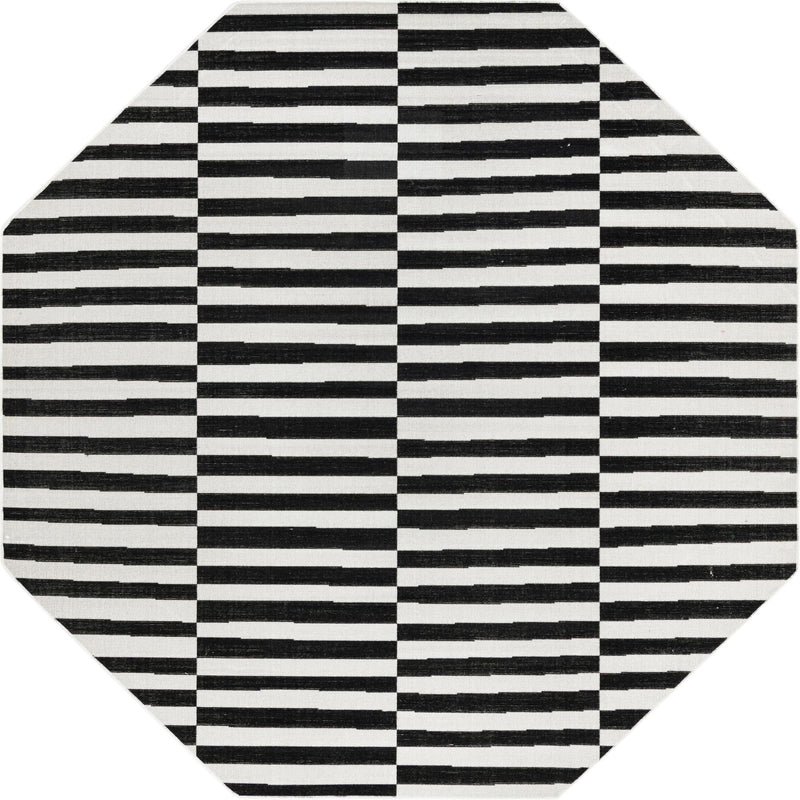 Soho Elegance Collection Area Rug -  Hudson (Black) Octagon Black  lifestyle 20