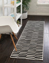 Soho Elegance Collection Area Rug -  Hudson (Black) Runner Black  lifestyle 22