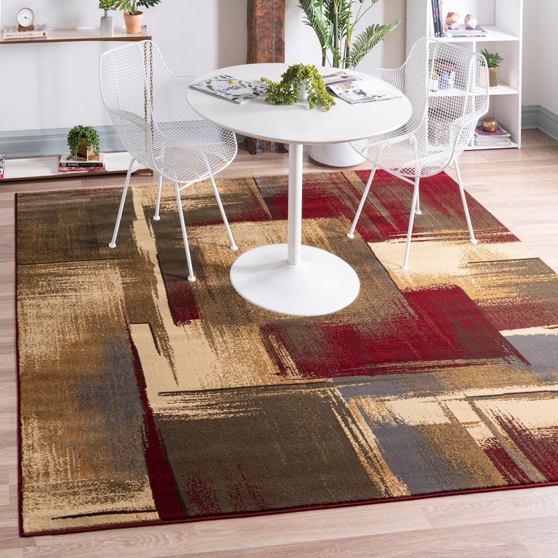 Bistro Lounge Collection Area Rug -  Doppio Square Multi  lifestyle 19