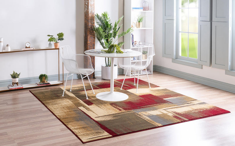 Bistro Lounge Collection Area Rug -  Doppio Square Multi  lifestyle 26