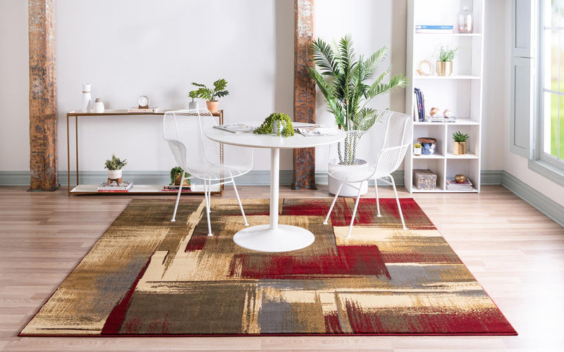 Bistro Lounge Collection Area Rug -  Doppio Square Multi  lifestyle 33
