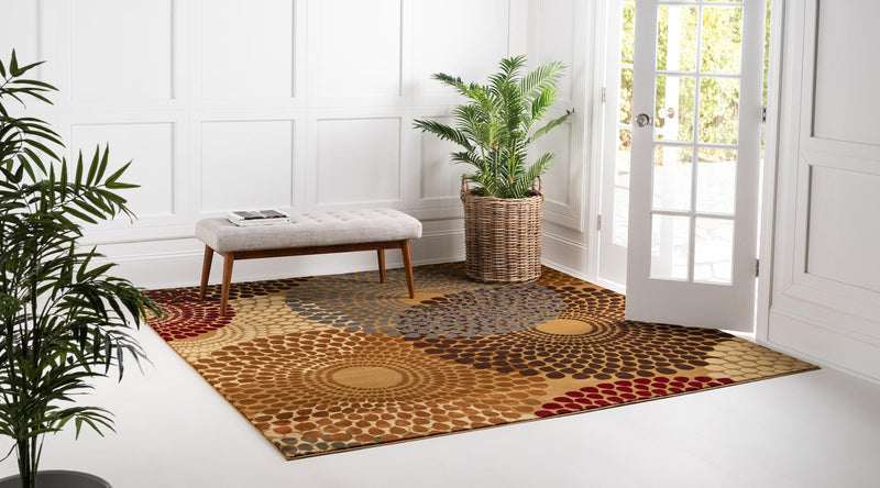 Bistro Lounge Collection Area Rug -  Cappuccino Square Beige  lifestyle 24