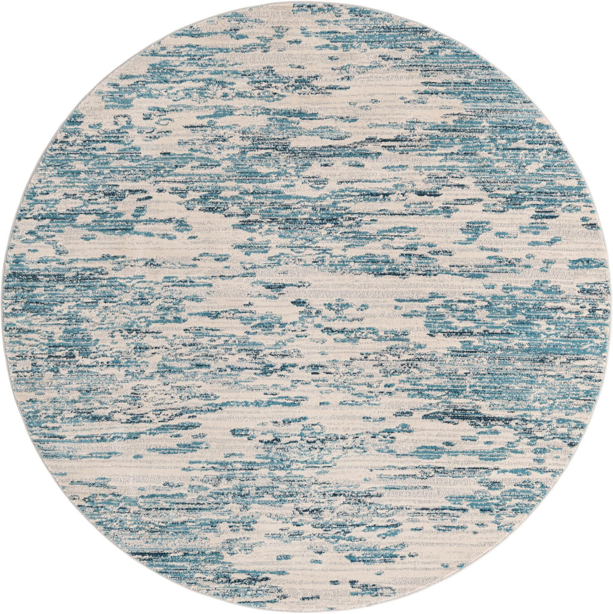 Serenity Sands Collection Area Rug - Dunescape Round Blue  lifestyle 66
