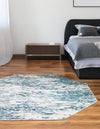 Serenity Sands Collection Area Rug - Dunescape Octagon Blue  lifestyle 95