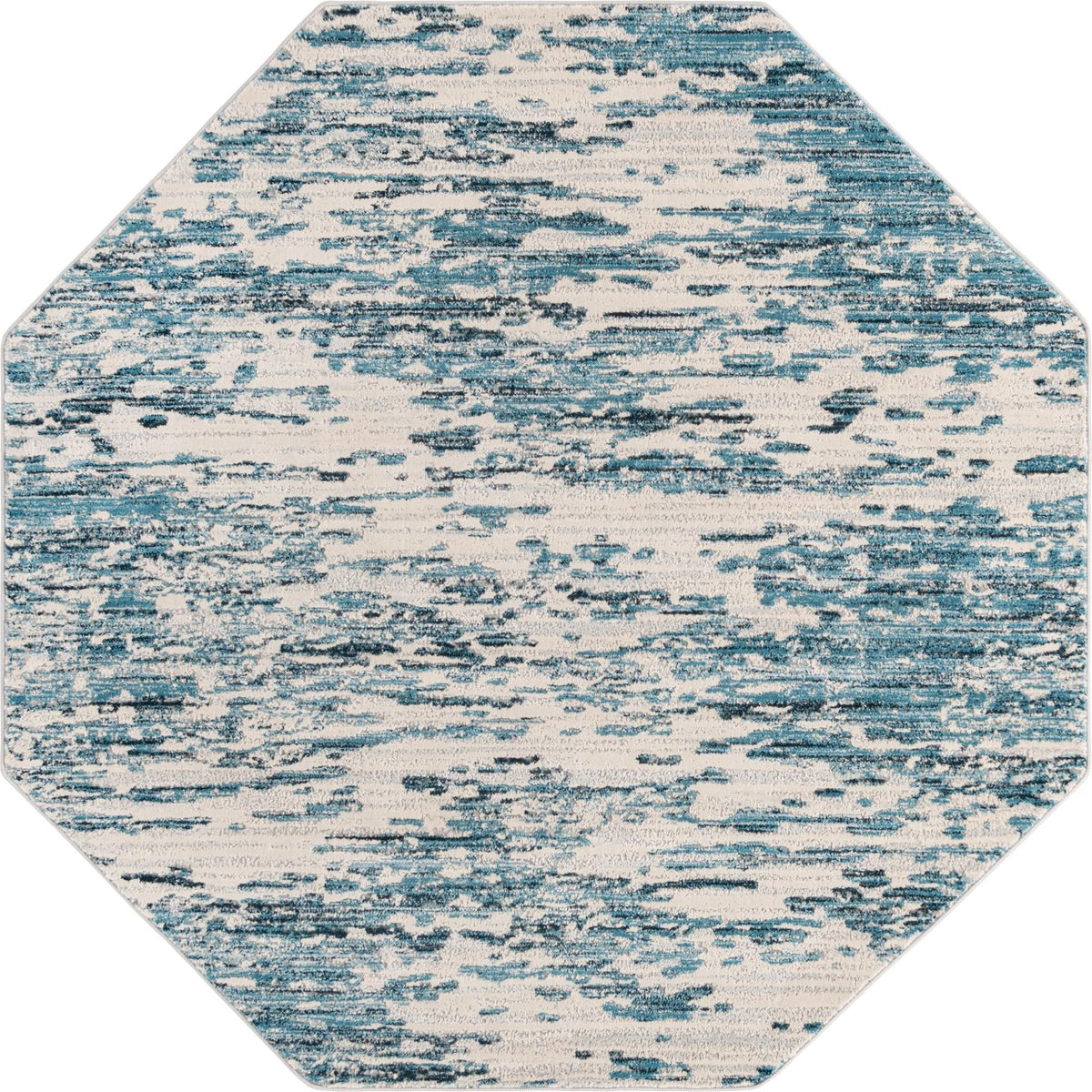 Serenity Sands Collection Area Rug - Dunescape Octagon Blue  lifestyle 54