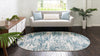 Serenity Sands Collection Area Rug - Dunescape Oval Blue  lifestyle 85