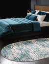 Serenity Sands Collection Area Rug - Dunescape Oval Blue  lifestyle 93