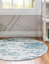 Serenity Sands Collection Area Rug - Dunescape Round Blue  lifestyle 86