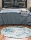 Serenity Sands Collection Area Rug - Dunescape Round Blue  lifestyle 94