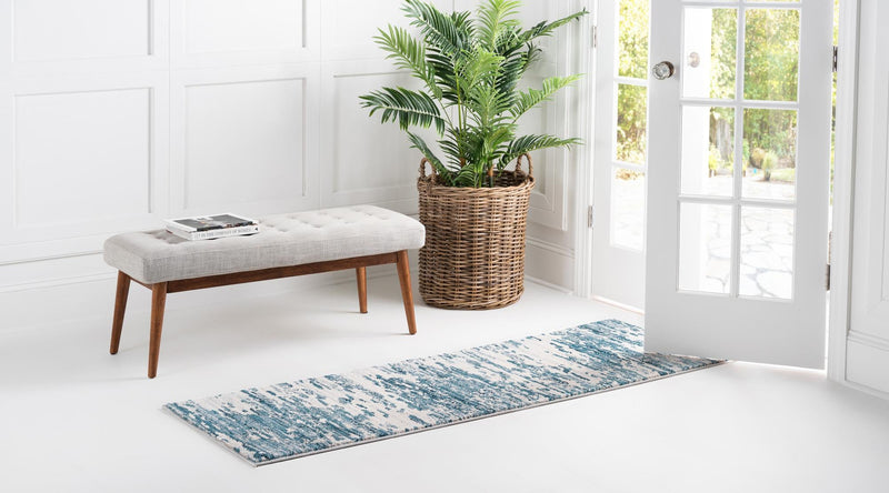 Serenity Sands Collection Area Rug - Dunescape Runner Blue  lifestyle 70