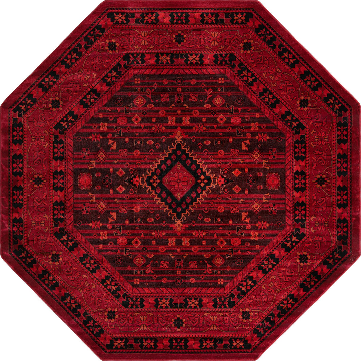 Samarkand Elegance Collection Area Rug -  Zarafshan Octagon Red  lifestyle 20