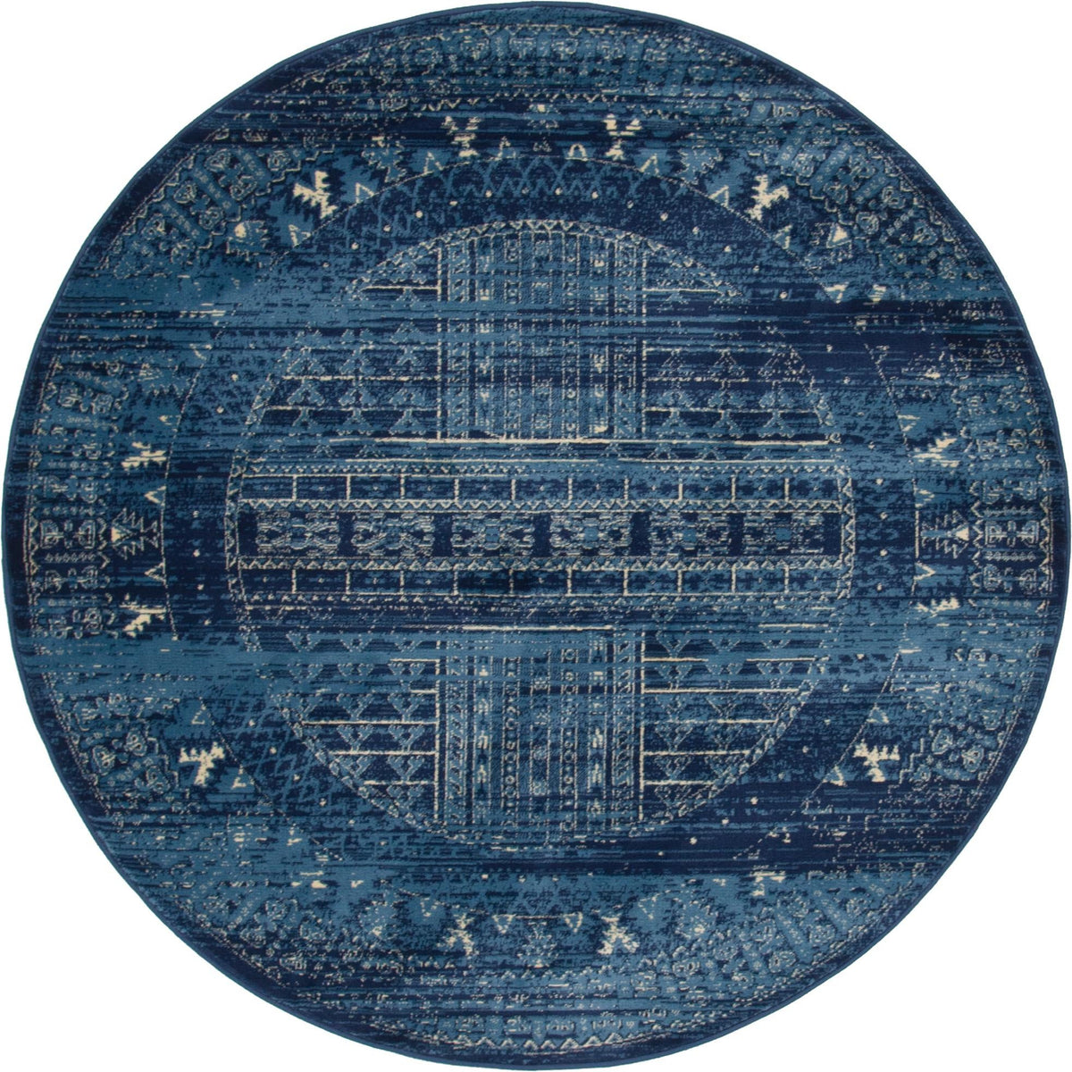 Savannah Elegance Collection Area Rug -  Tybee Round Blue  lifestyle 32