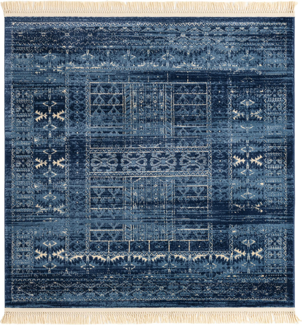 Savannah Elegance Collection Area Rug -  Tybee Square Blue  lifestyle 33