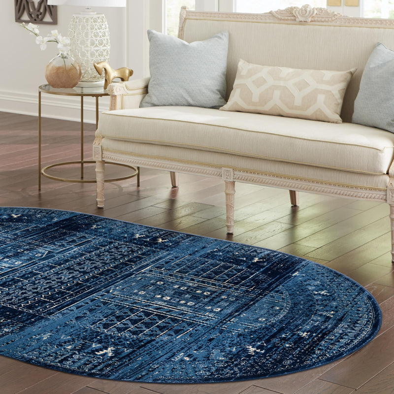 Savannah Elegance Collection Area Rug -  Tybee Oval Blue  lifestyle 130