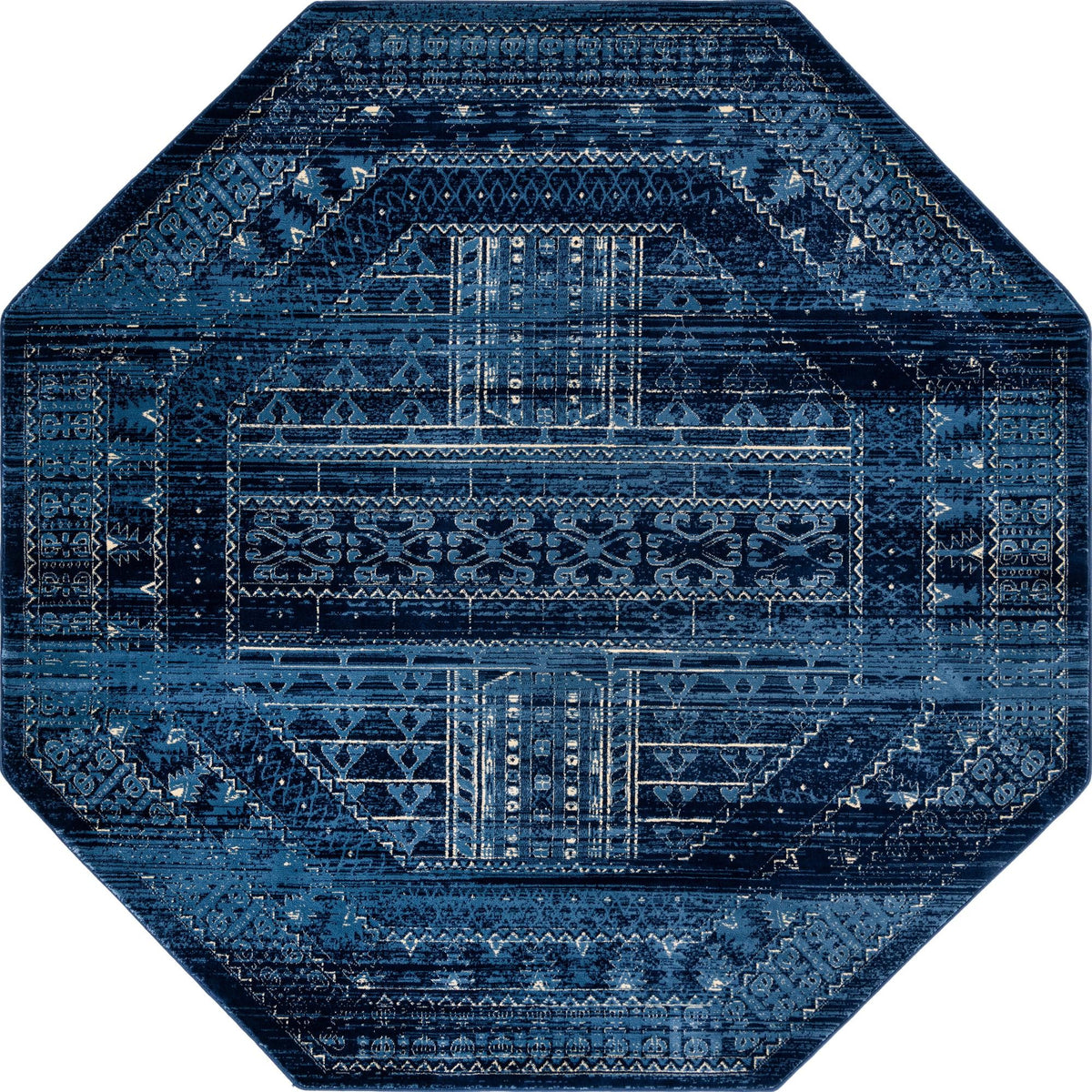 Savannah Elegance Collection Area Rug -  Tybee Octagon Blue  lifestyle 35
