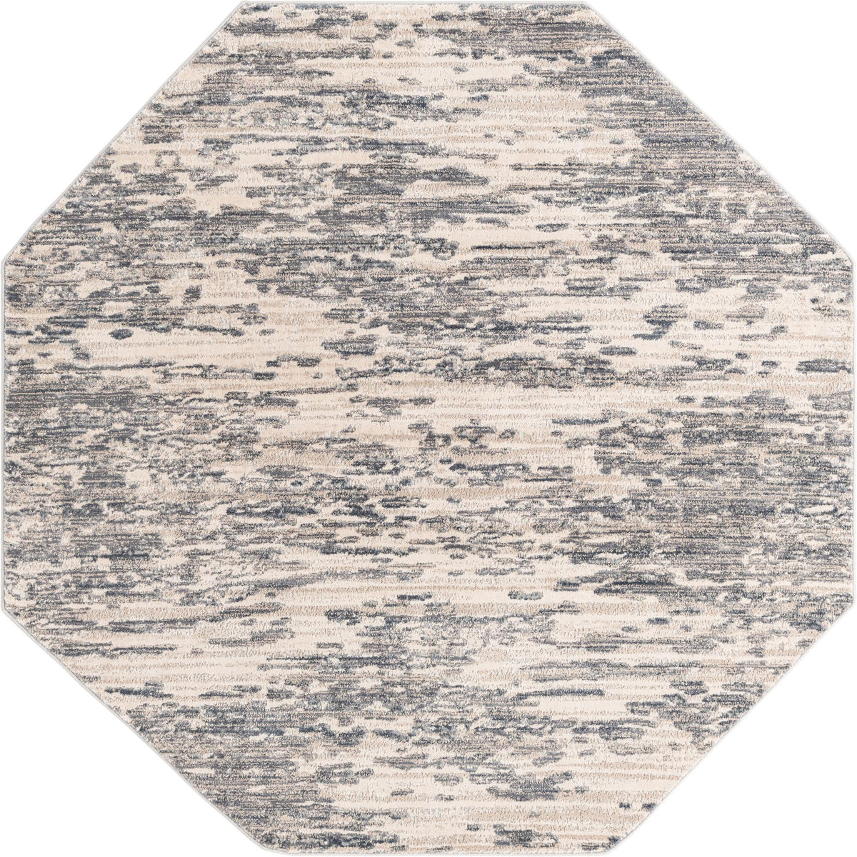 Serenity Sands Collection Area Rug - Dunescape Octagon Gray  lifestyle 48