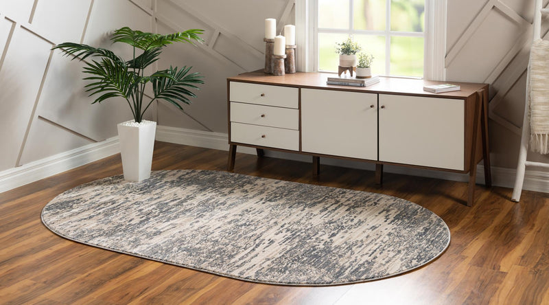 Serenity Sands Collection Area Rug - Dunescape Oval Gray  lifestyle 68