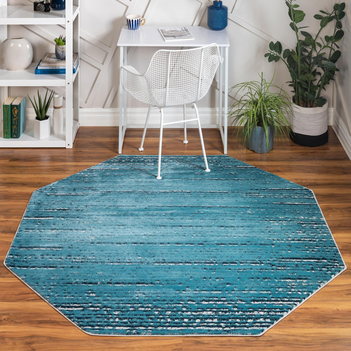 Serenity Sands Collection Area Rug -  Tranquilbay Octagon Blue  lifestyle 46