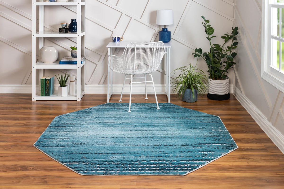 Serenity Sands Collection Area Rug -  Tranquilbay Octagon Blue  lifestyle 66