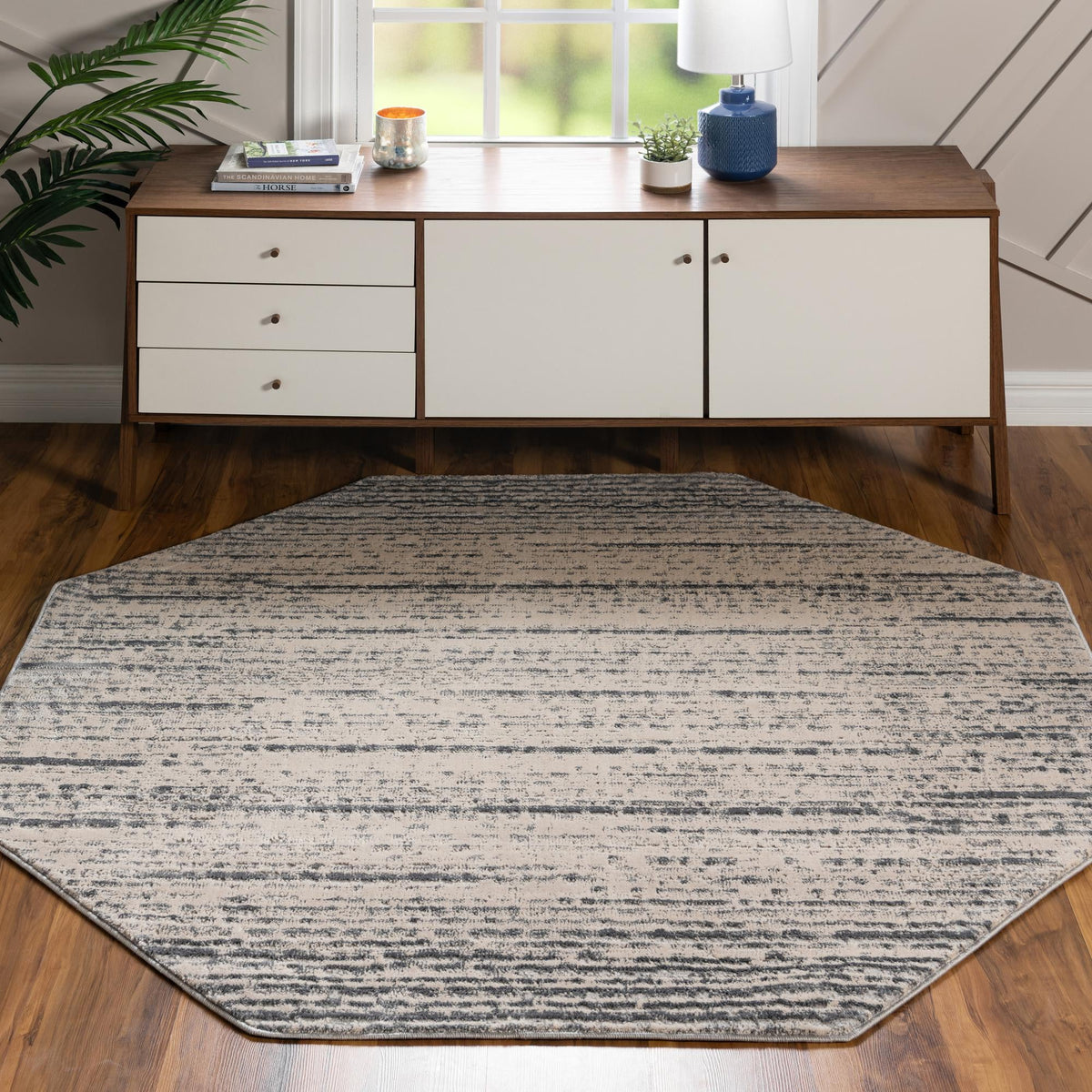 Serenity Sands Collection Area Rug -  Tranquilbay Octagon Cream  lifestyle 34