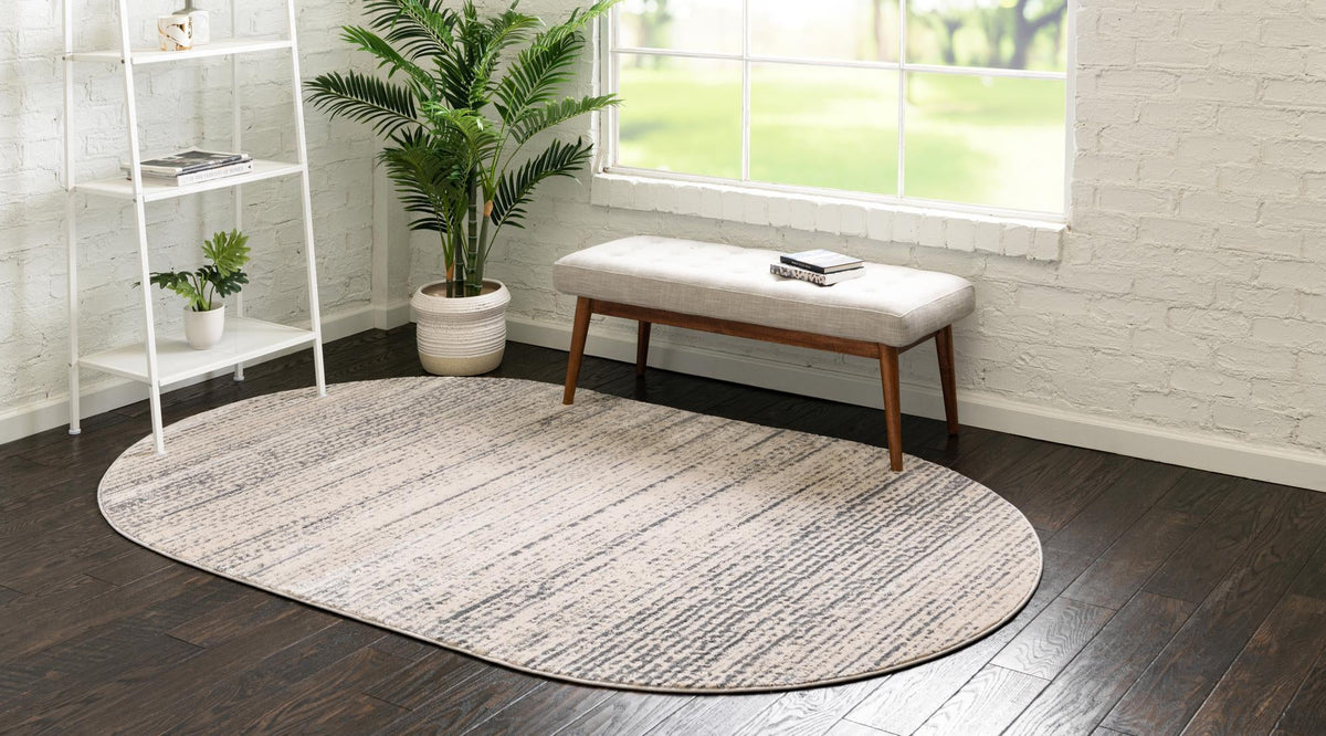 Serenity Sands Collection Area Rug -  Tranquilbay Oval Cream  lifestyle 44