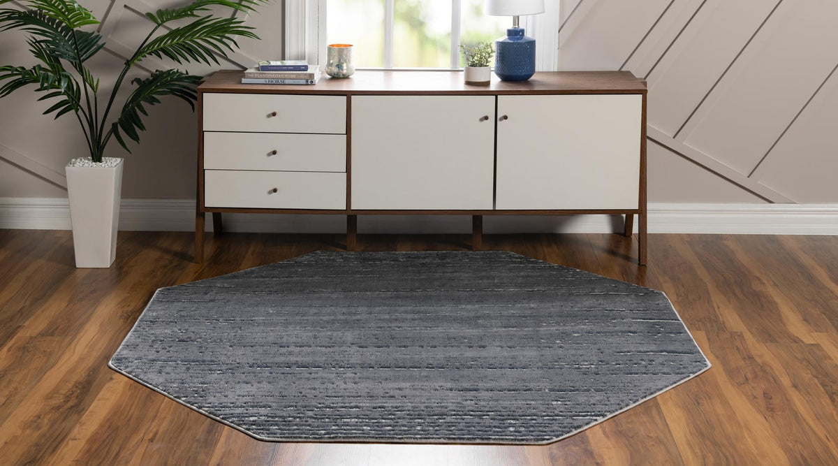 Serenity Sands Collection Area Rug -  Tranquilbay Octagon Gray  lifestyle 68
