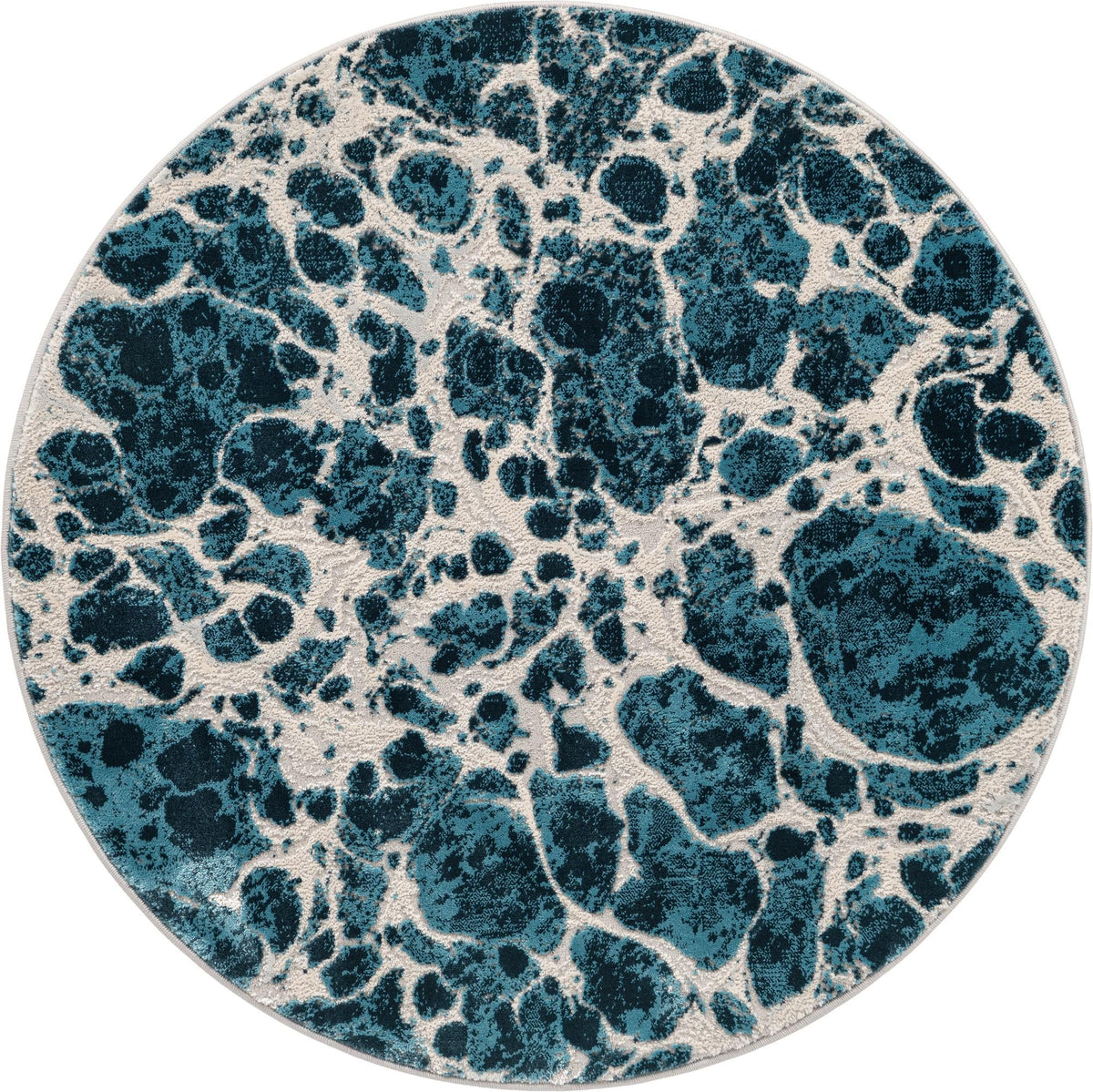 Serenity Sands Collection Area Rug -  Pebblebeach Round Blue  lifestyle 45