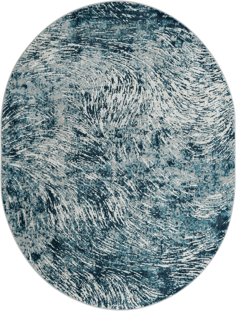 Serenity Sands Collection Area Rug -  Quietshore Oval Blue  lifestyle 59