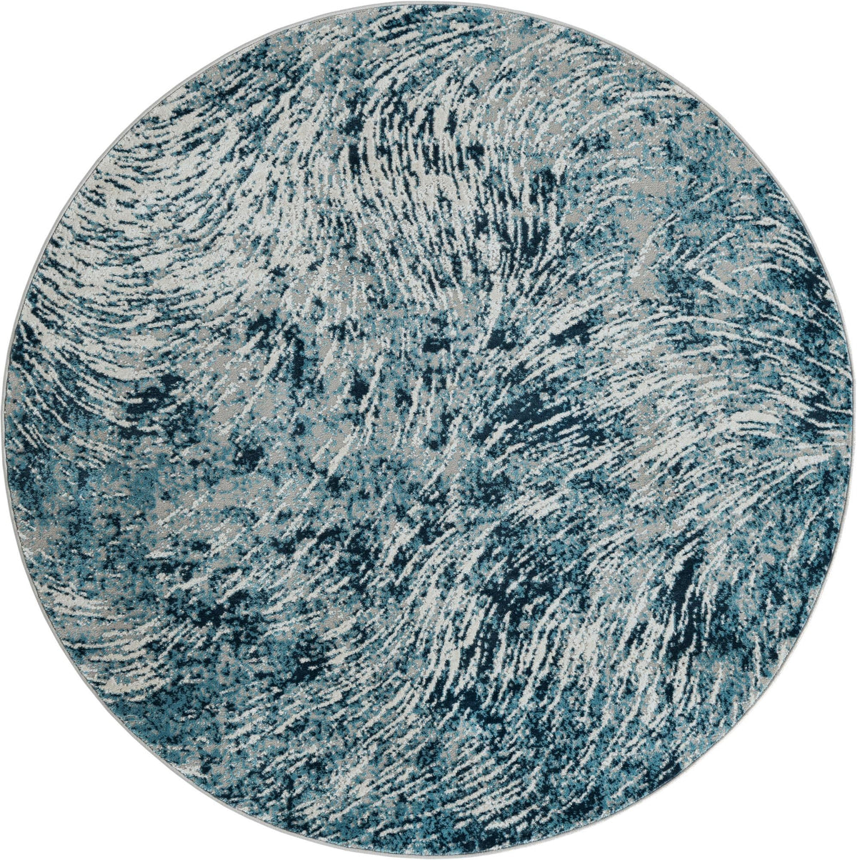 Serenity Sands Collection Area Rug -  Quietshore Round Blue  lifestyle 50