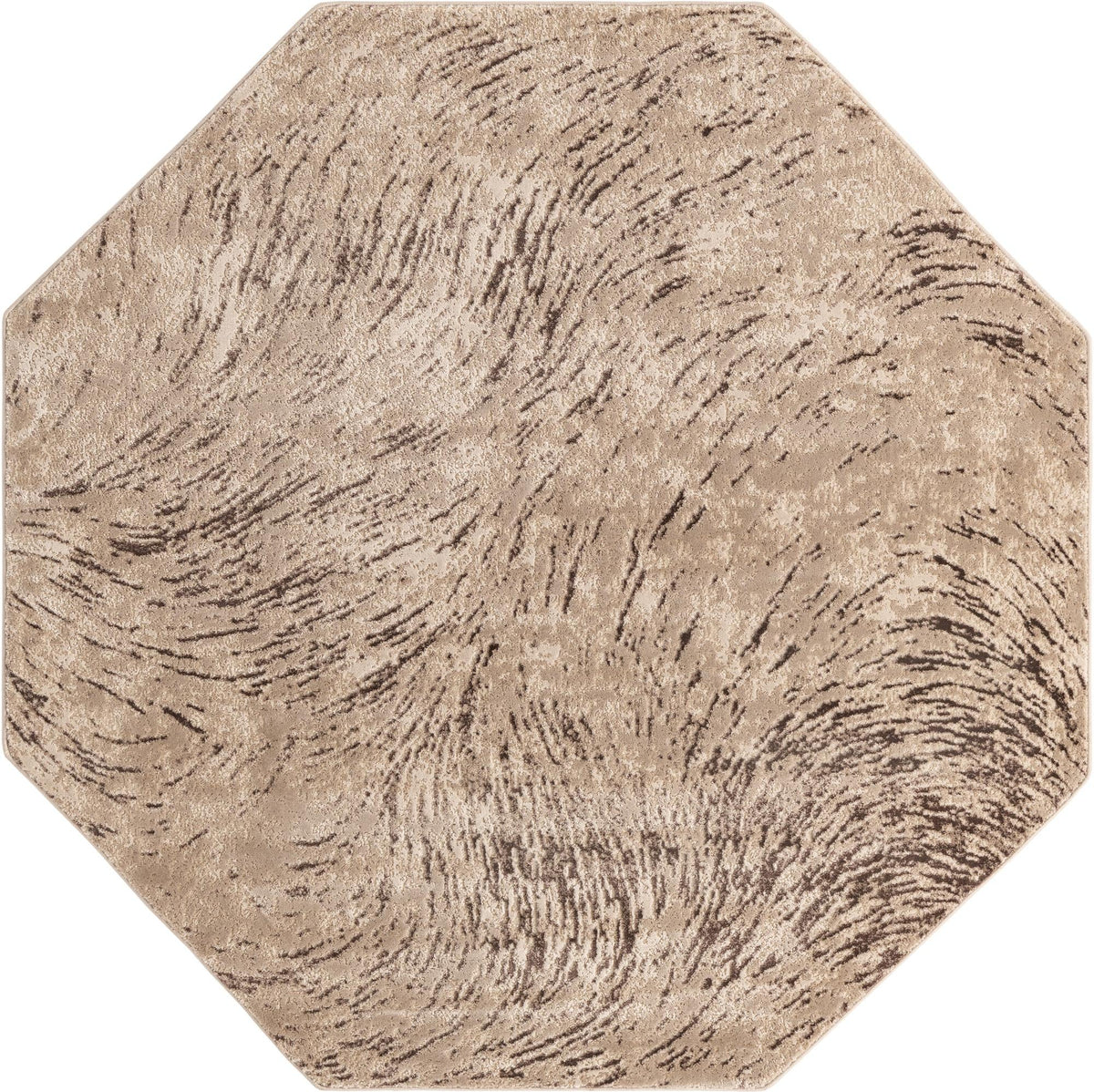 Serenity Sands Collection Area Rug -  Quietshore Octagon Brown  lifestyle 51