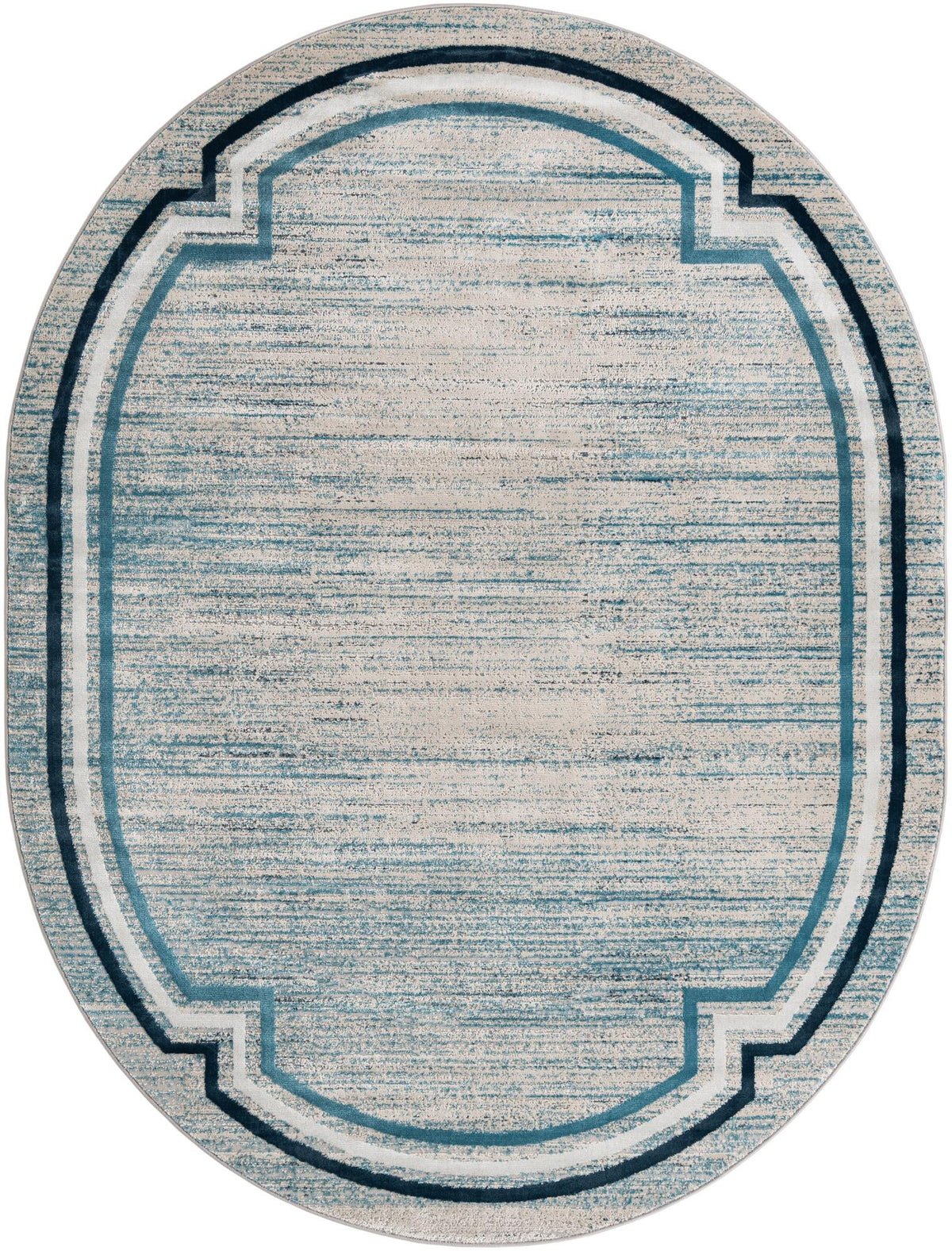 Serenity Sands Collection Area Rug -  Hushhaven Oval Blue  lifestyle 54