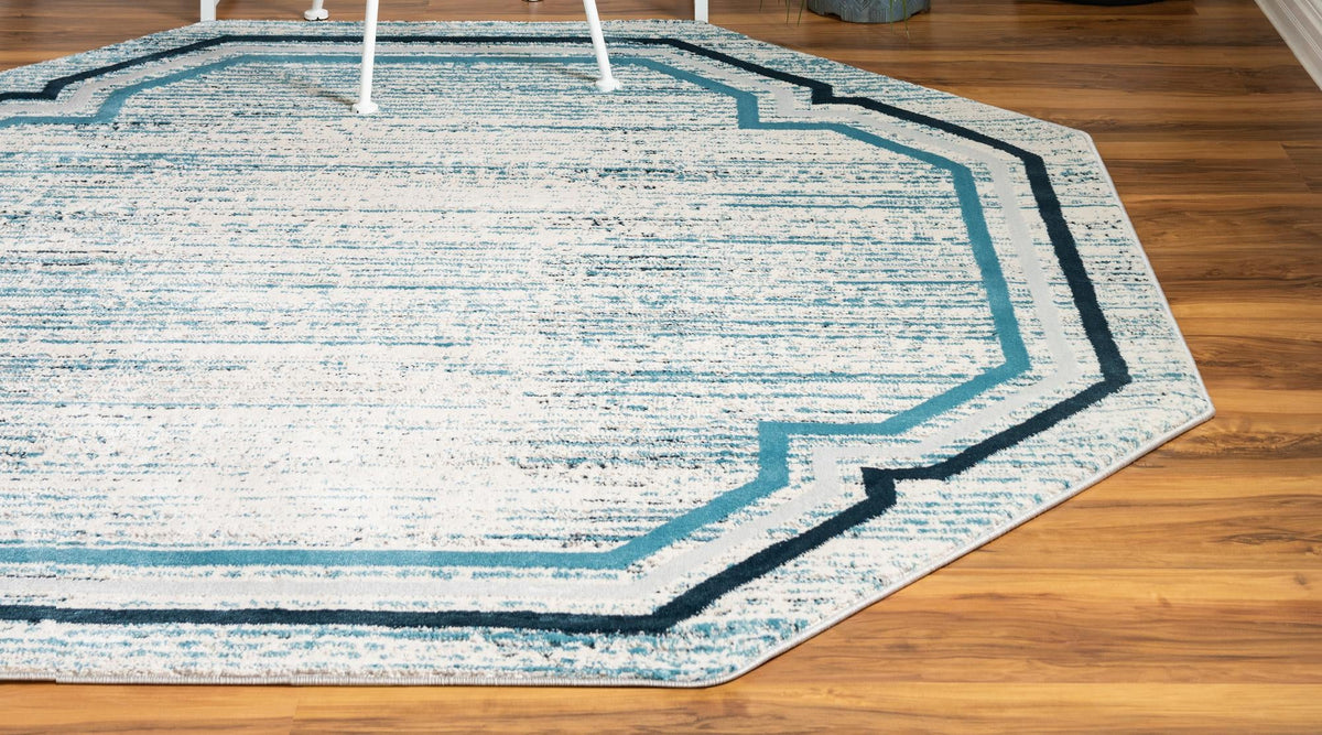 Serenity Sands Collection Area Rug -  Hushhaven Octagon Blue  lifestyle 62
