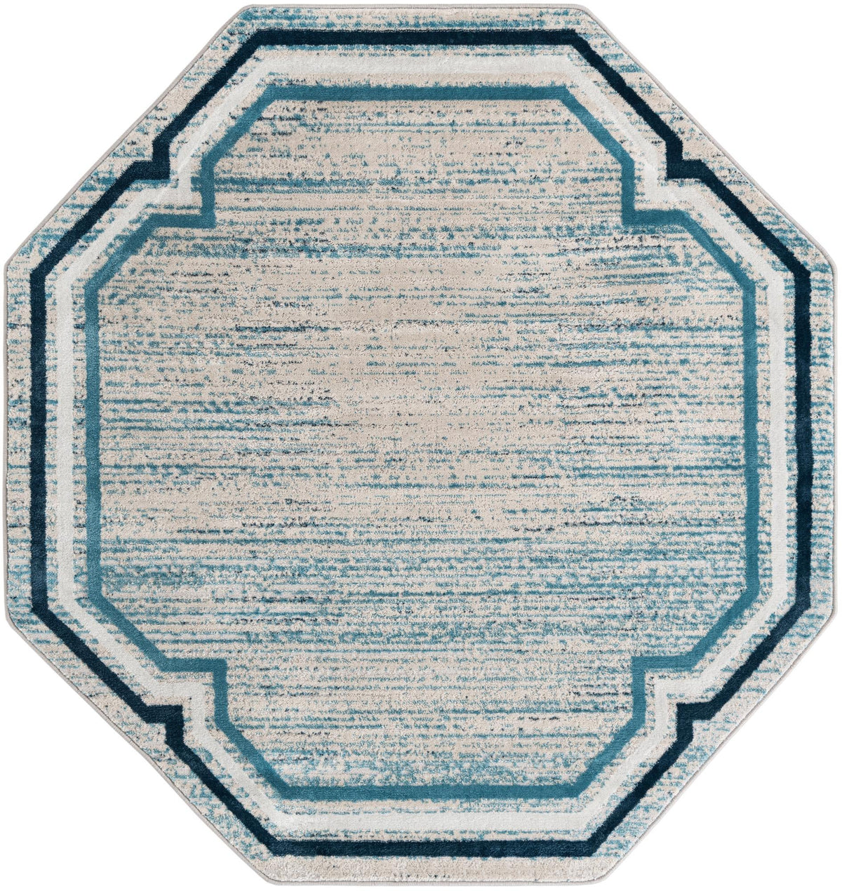 Serenity Sands Collection Area Rug -  Hushhaven Octagon Blue  lifestyle 40