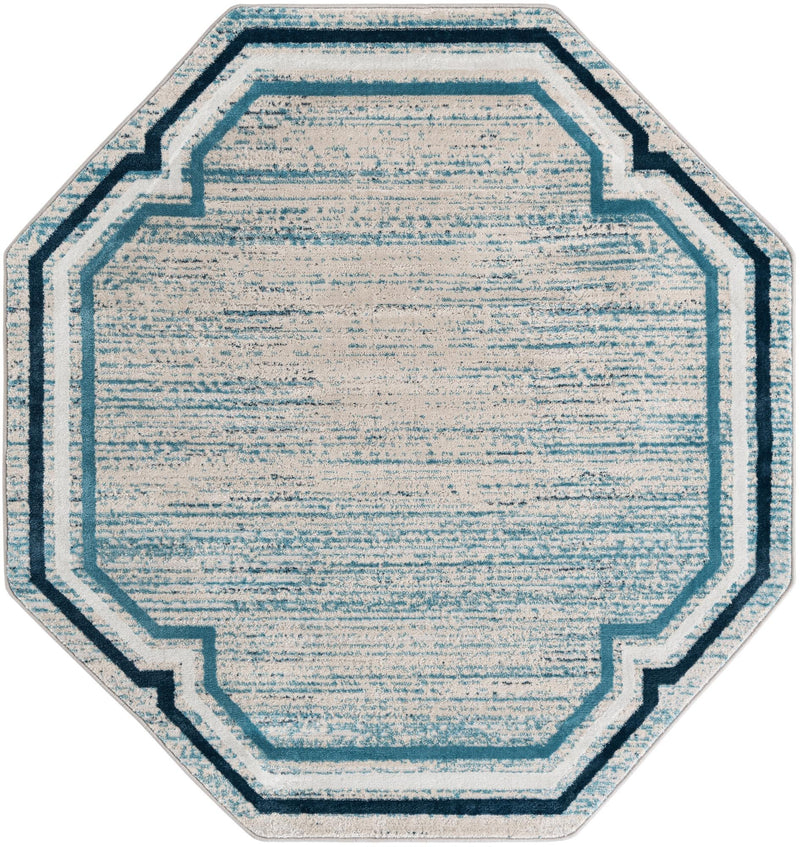 Serenity Sands Collection Area Rug -  Hushhaven Octagon Blue  lifestyle 40