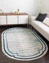 Serenity Sands Collection Area Rug -  Hushhaven Oval Blue  lifestyle 50