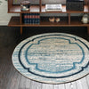 Serenity Sands Collection Area Rug -  Hushhaven Round Blue  lifestyle 44