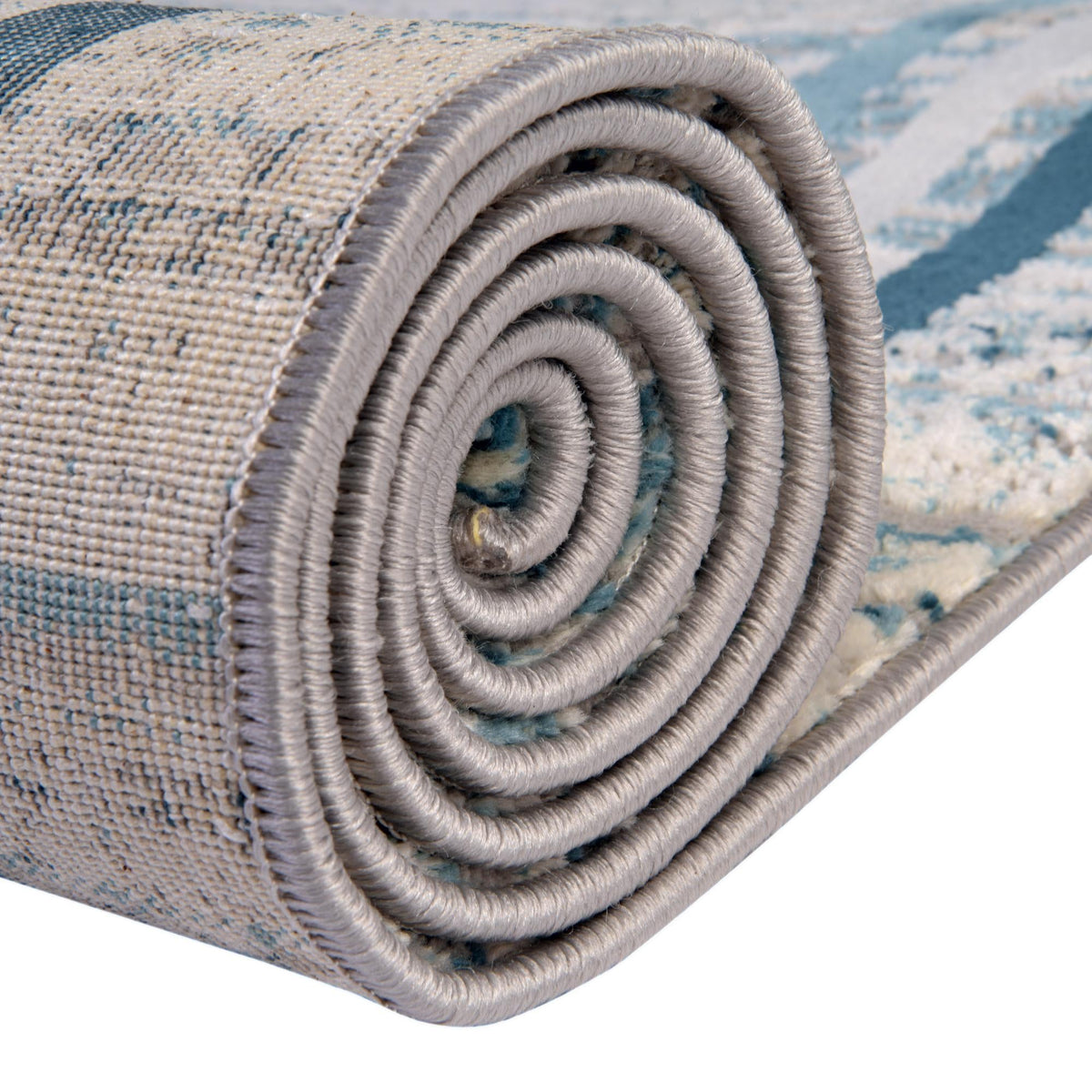 Serenity Sands Collection Area Rug -  Hushhaven Round Blue  lifestyle 135
