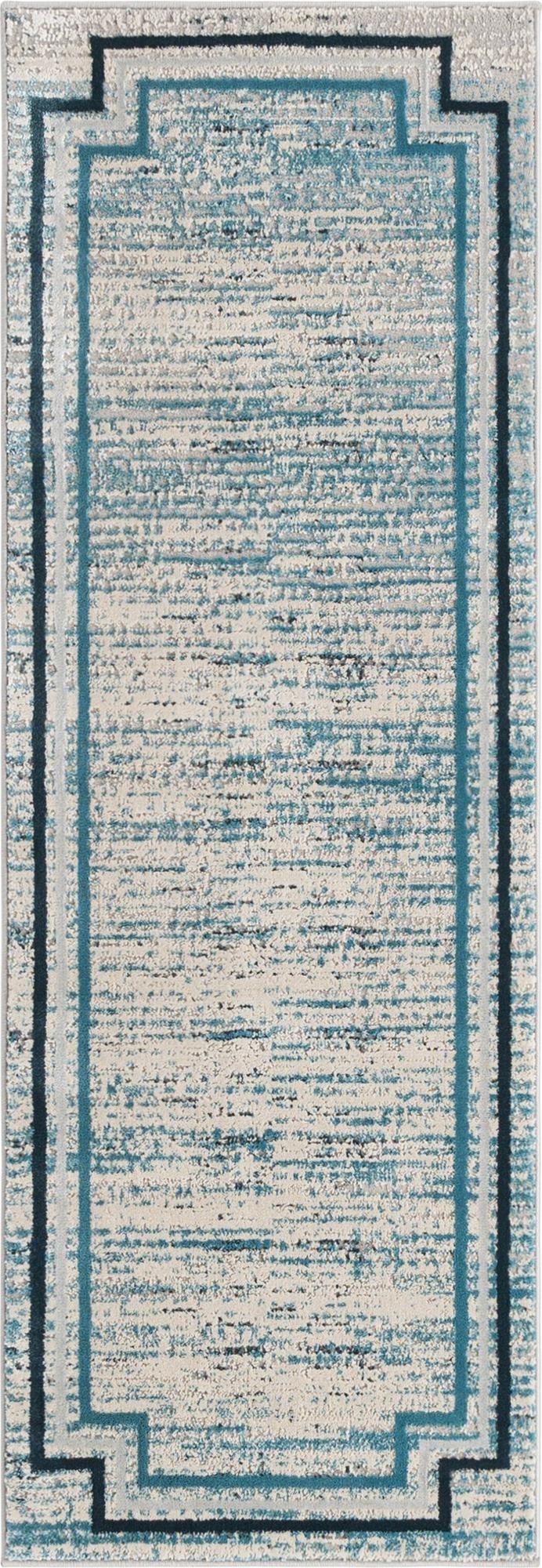Serenity Sands Collection Area Rug -  Hushhaven Runner Blue  lifestyle 35