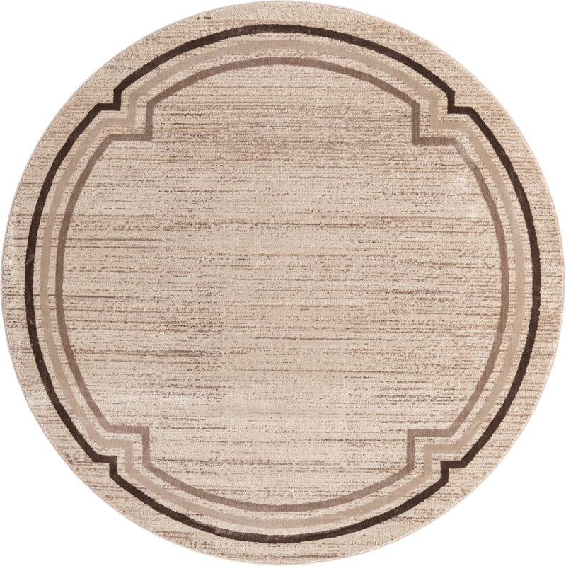Serenity Sands Collection Area Rug -  Hushhaven Round Brown  lifestyle 29