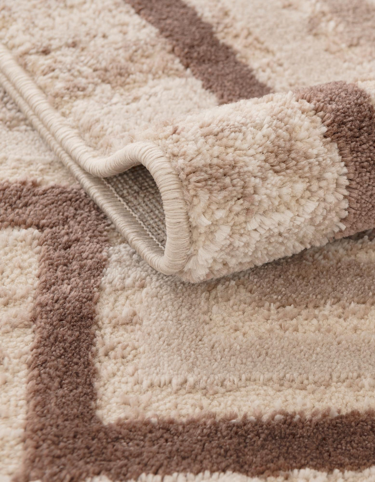 Serenity Sands Collection Area Rug -  Hushhaven Octagon Brown  lifestyle 102
