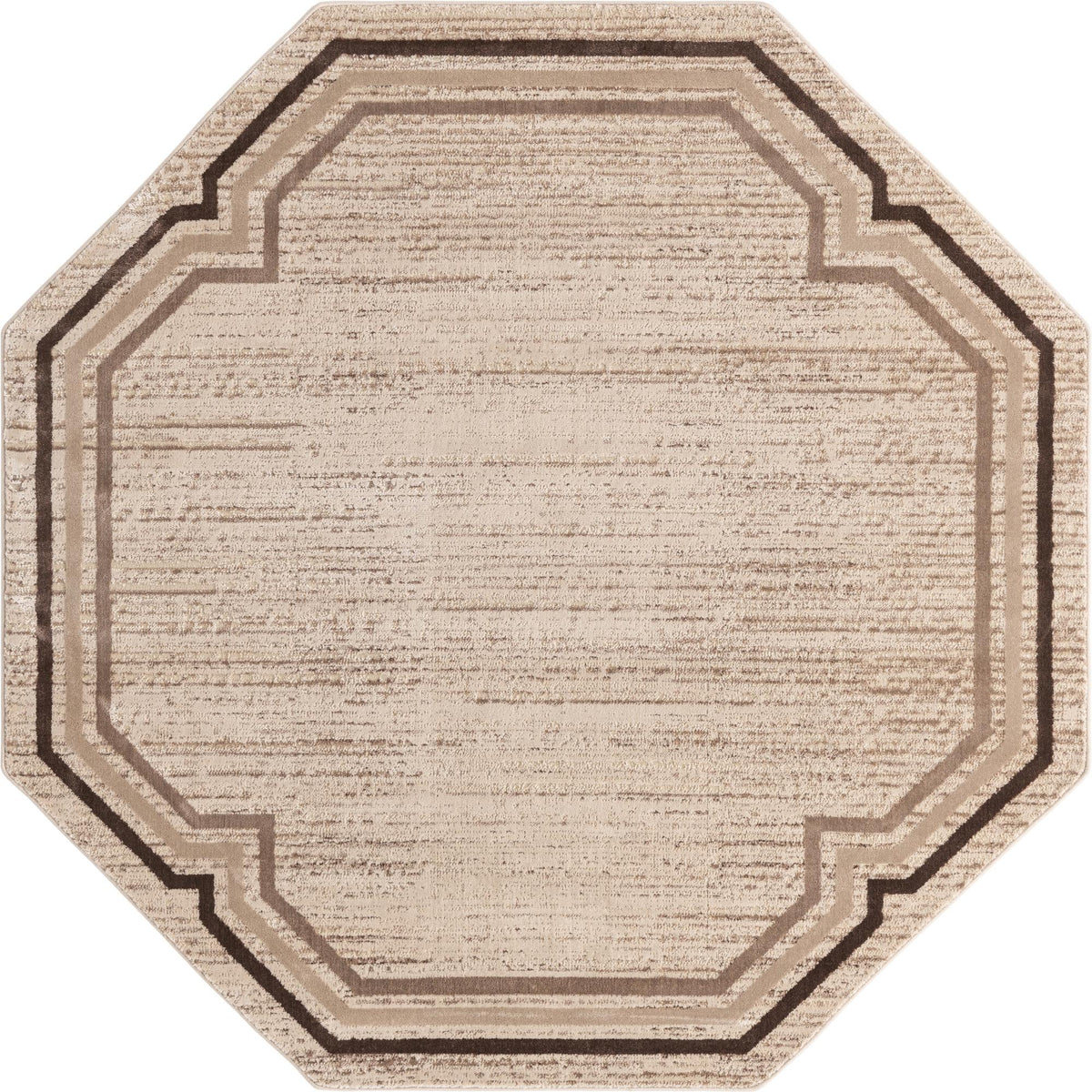 Serenity Sands Collection Area Rug -  Hushhaven Octagon Brown  lifestyle 30
