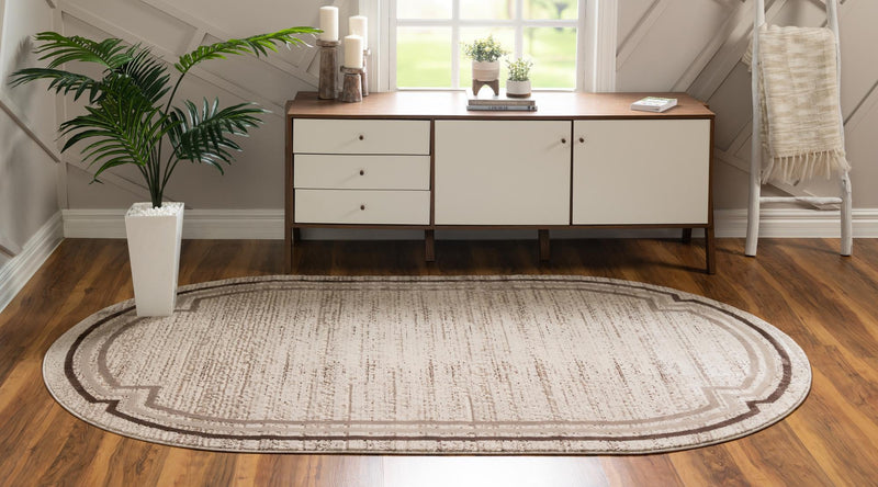 Serenity Sands Collection Area Rug -  Hushhaven Oval Brown  lifestyle 53