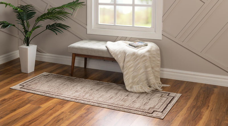 Serenity Sands Collection Area Rug -  Hushhaven Runner Brown  lifestyle 46