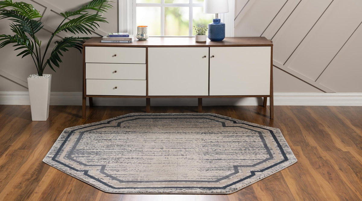 Serenity Sands Collection Area Rug -  Hushhaven Octagon Gray  lifestyle 71