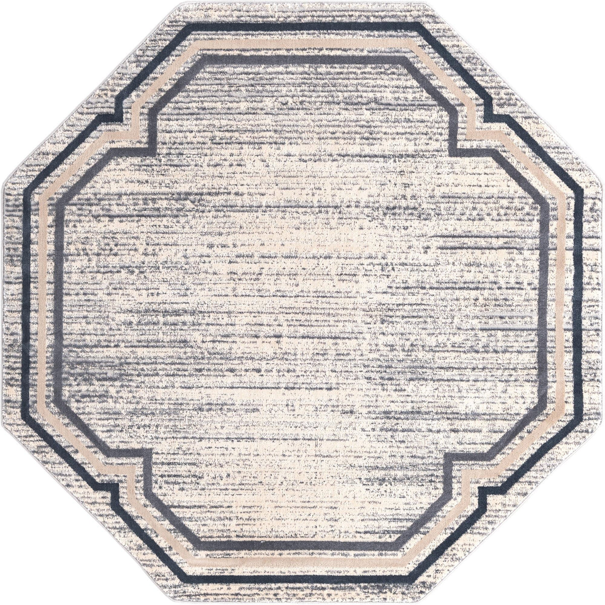 Serenity Sands Collection Area Rug -  Hushhaven Octagon Gray  lifestyle 56