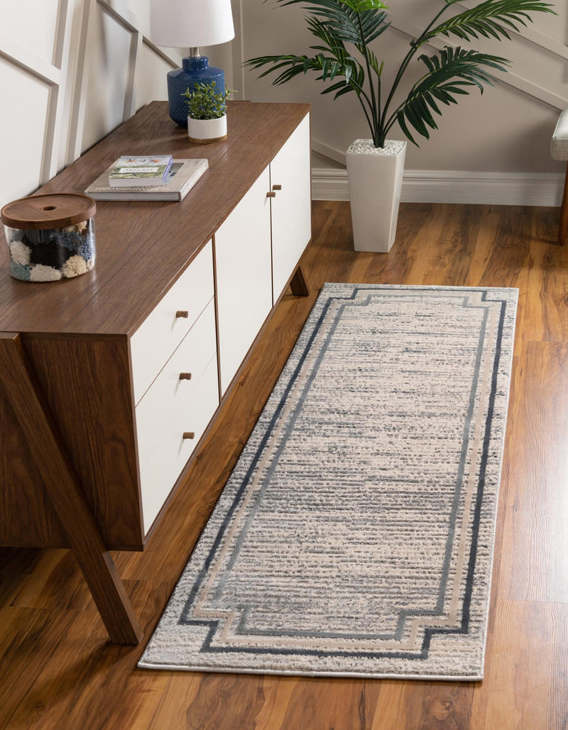 Serenity Sands Collection Area Rug -  Hushhaven Runner Gray  lifestyle 53